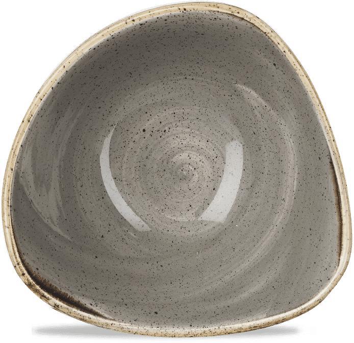 Churchill - Stonecast 9 Oz 6" Peppercorn Grey Triangle Bowl, Pack of 12 - SPGSTRB61