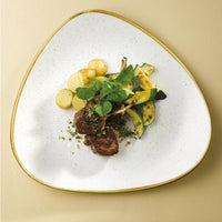 Churchill - Stonecast 9" Super Vitrified Barley White Triangle Plate, Pack of 12 - SWHSTR91