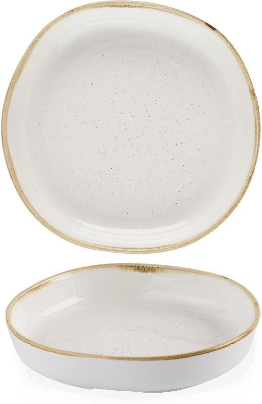 Churchill - Stonecast 9.25" Barley White Organic Walled Bowl, Pack of 6 - SWHSWOB21