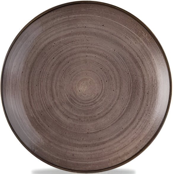 Churchill - Super Vitrified 10.2" Stonecast Raw Brown Coupe Plate, Pack of 12 - SRBREV101