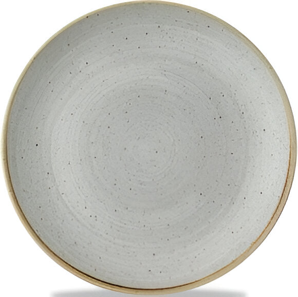 Churchill - Super Vitrified 10.2" Stonecast Raw Grey Coupe Plate, Pack of 12 - SRGYEV101