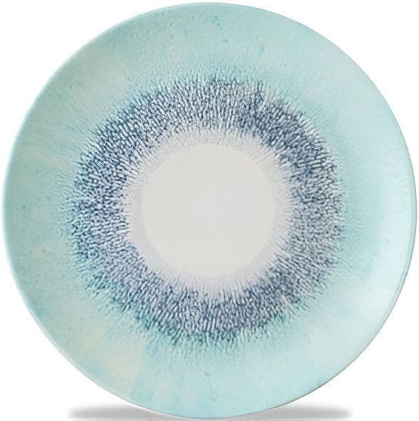 Churchill - Super Vitrified 10.2" Studio Prints Fusion Aquamarine Coupe Plate, Pack of 12 - FSBLEV101
