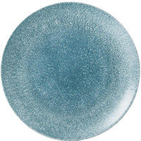 Churchill - Super Vitrified 10.2" Studio Prints Raku Topaz Blue Intermediate Coupe Plate, Pack of 12 - RKTBEV101