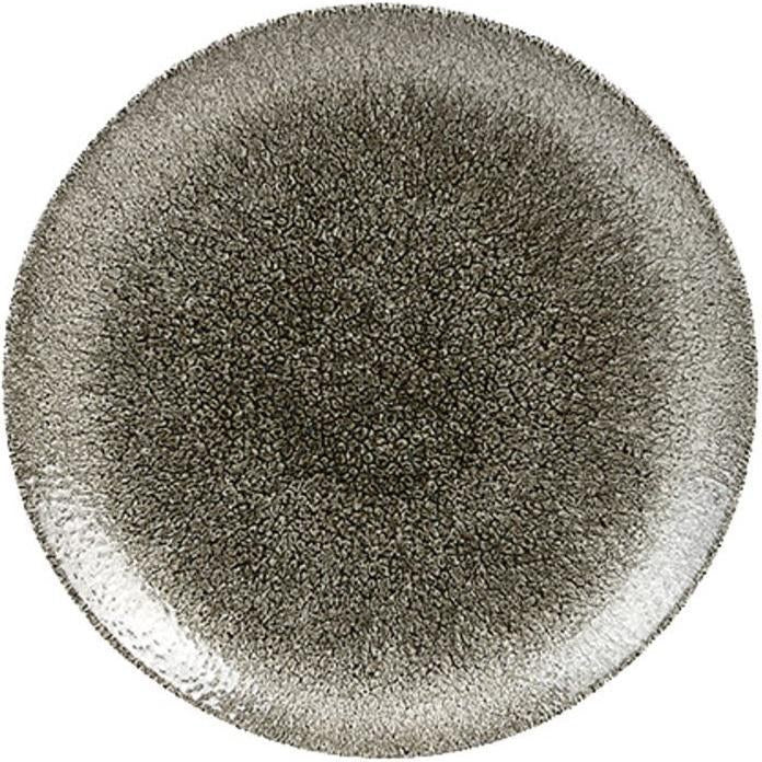 Churchill - Super Vitrified 10.25" Studio Prints Raku Quartz Black Intermediate Coupe Plate, Pack of 12 - RKBQEV101