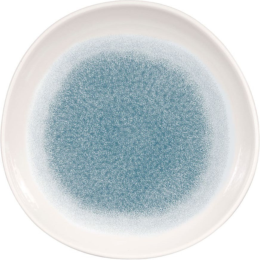 Churchill - Super Vitrified 10.3" Studio Prints Raku Topaz Blue Organic Round Plate, Pack of 12 - RKTBOG101