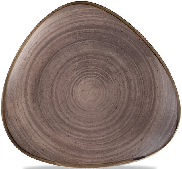 Churchill - Super Vitrified 10.4" Stonecast Raw Brown Triangle Plate, Pack of 12 - SRBRTR101