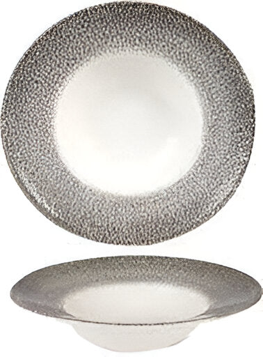 Churchill - Super Vitrified 11" Studio Prints Raku Quartz Black Wide Rim Bowl, Pack of 12 - RKBQVWBL1