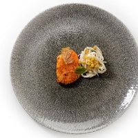 Churchill - Super Vitrified 11.3" Studio Prints Raku Quartz Black Large Coupe Plate, Pack of 12 - RKBQEV111