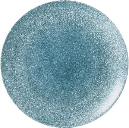 Churchill - Super Vitrified 11.3" Studio Prints Raku Topaz Blue Large Coupe Plate, Pack of 12 - RKTBEV111
