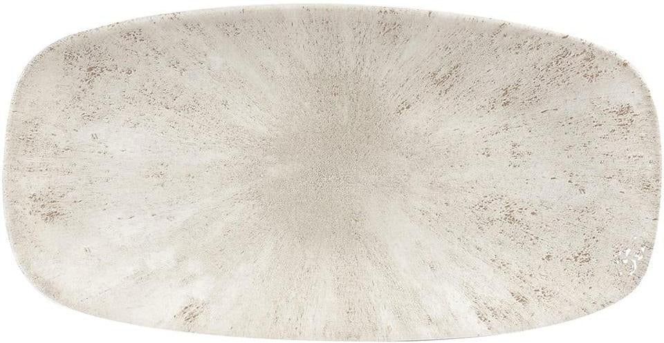 Churchill - Super Vitrified 11.7" x 6" Studio Prints Stone Agate Grey Oblong Plate, Pack of 12 - STAGXO111