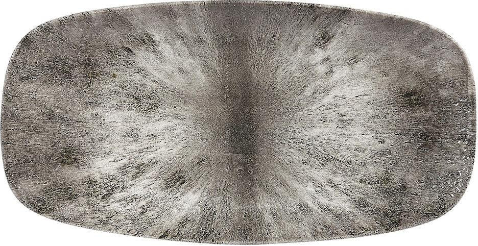 Churchill - Super Vitrified 11.7" x 6" Studio Prints Stone Quartz Black Oblong Plate, Pack of 12 - STQBXO111