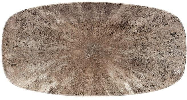 Churchill - Super Vitrified 11.7" x 6" Studio Prints Stone Zircon Brown Oblong Plate, Pack of 12 - STZBXO111