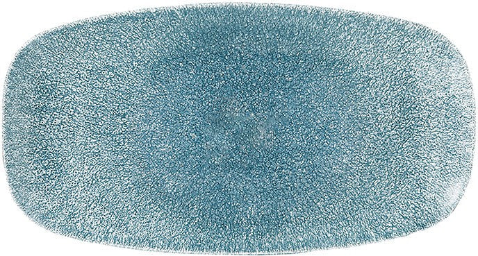 Churchill - Super Vitrified 11.75" x 6" Studio Prints Raku Topaz Blue Chefs' Oblong Plate, Pack of 12 - RKTBXO111