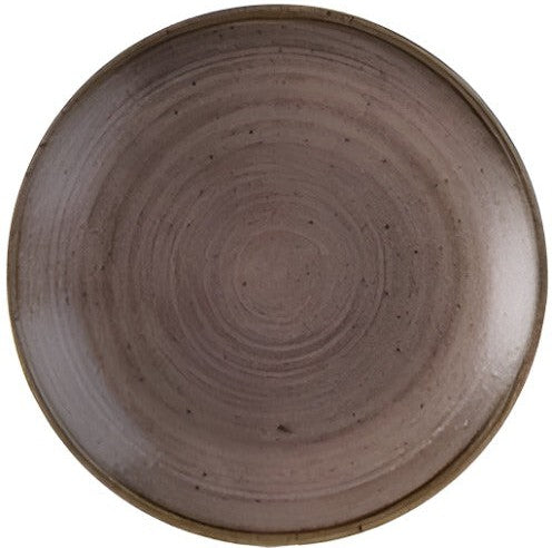 Churchill - Super Vitrified 6.4" Stonecast Raw Brown Coupe Plate, Pack of 12 - SRBREVP61