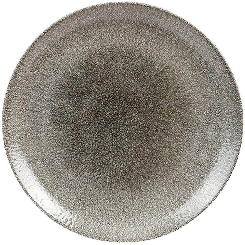 Churchill - Super Vitrified 6.5" Studio Prints Raku Quartz Black Small Coupe Plate, Pack of 12 - RKBQEVP61