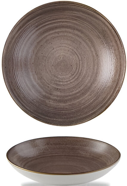 Churchill - Super Vitrified 7.1" Stonecast Raw Brown Coupe Bowl, Pack of 12 - SRBREVB71