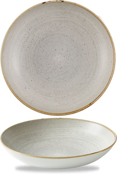 Churchill - Super Vitrified 7.1" Stonecast Raw Grey Coupe Bowl, Pack of 12 - SRGYEVB71