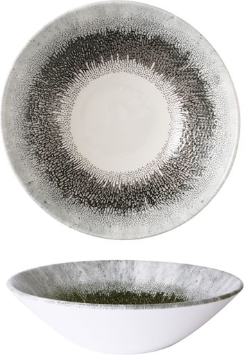 Churchill - Super Vitrified 7.1" Studio Prints Fusion Agate Grey Coupe Bowl, Pack of 12 - FSGYEVB71