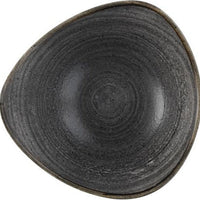 Churchill - Super Vitrified 7.2" Stonecast Raw Black Triangle Bowl, Pack of 12 - SRBLTRB71