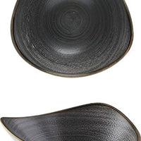 Churchill - Super Vitrified 7.2" Stonecast Raw Black Triangle Bowl, Pack of 12 - SRBLTRB71