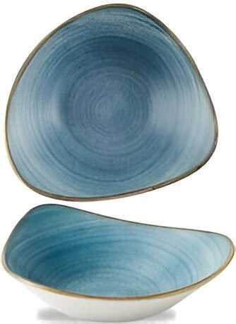 Churchill - Super Vitrified 7.2" Stonecast Raw Teal Triangle Bowl, Pack of 12 - SRBETRB71