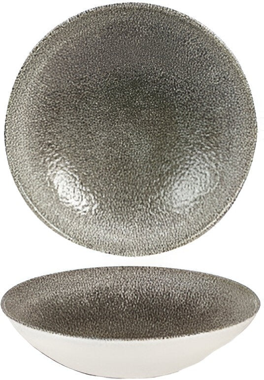 Churchill - Super Vitrified 7.25" Studio Prints Raku Quartz Black Small Coupe Bowl, Pack of 12 - RKBQEVB71