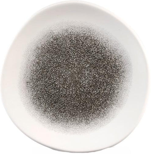Churchill - Super Vitrified 8.25" Studio Prints Raku Quartz Black Organic Round Plate, Pack of 12 - RKBQOG81