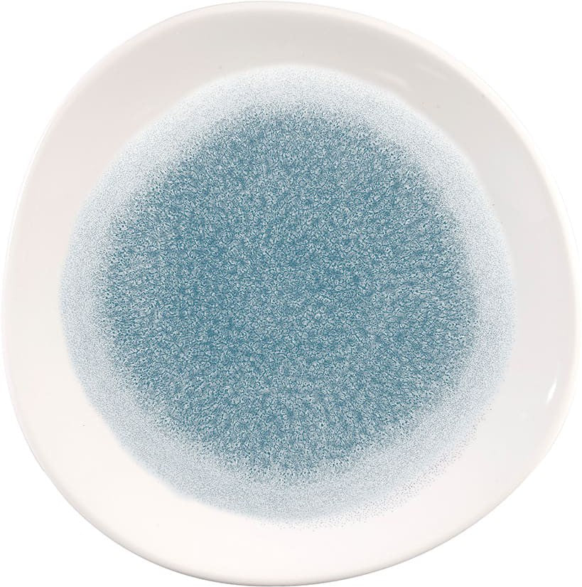 Churchill - Super Vitrified 8.25" Studio Prints Raku Topaz Blue Organic Round Plate, Pack of 12 - RKTBOG81