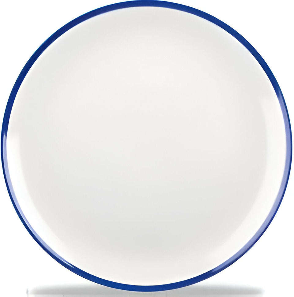 Churchill - Super Vitrified 8.5" Retro Blue White Intermediate Coupe Plate, Pack of 12 - WHBBEVP81