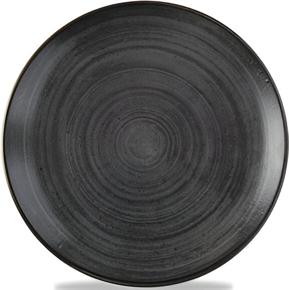 Churchill - Super Vitrified 8.5" Stonecast Raw Black Coupe Plate, Pack of 12 - SRBLEVP81