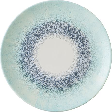 Churchill - Super Vitrified 8.5" Studio Prints Fusion Aquamarine Coupe Plate, Pack of 12 - FSBLEVP81