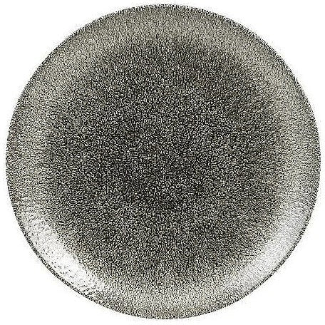 Churchill - Super Vitrified 8.6" Studio Prints Raku Quartz Black Medium Coupe Plate, Pack of 12 - RKBQEVP81