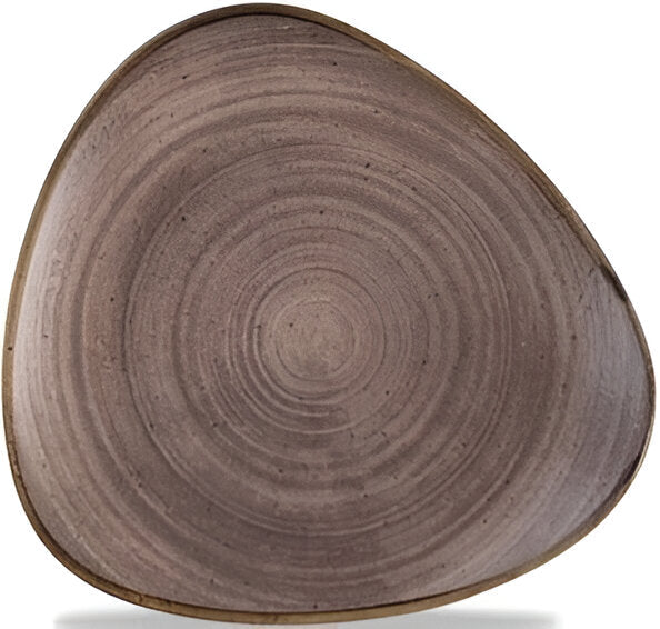 Churchill - Super Vitrified 9" Stonecast Raw Brown Triangle Plate, Pack of 12 - SRBRTR91
