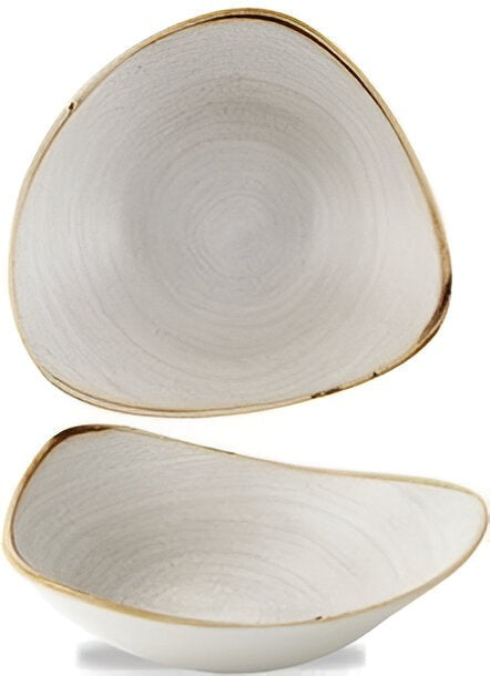 Churchill - Super Vitrified 9.2" Stonecast Raw Grey Triangle Bowl, Pack of 12 - SRGYTRB91