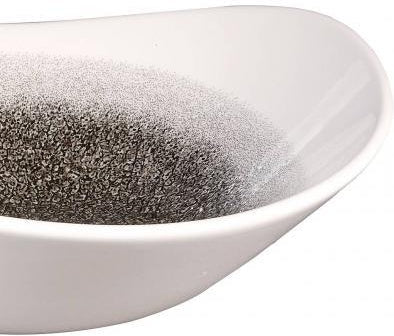 Churchill - Super Vitrified 9.25" Studio Prints Raku Quartz Black Triangle Bowl, Pack of 12 - RKBQTRB91