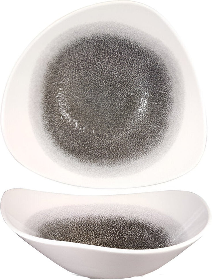 Churchill - Super Vitrified 9.25" Studio Prints Raku Quartz Black Triangle Bowl, Pack of 12 - RKBQTRB91