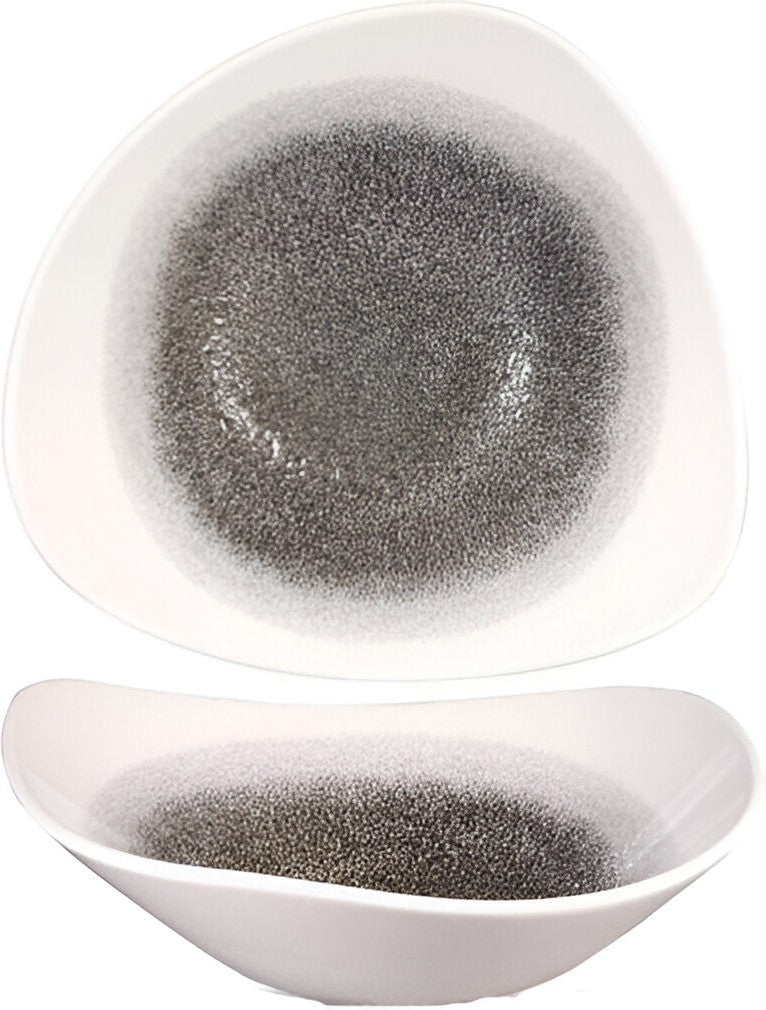 Churchill - Super Vitrified 9.25" Studio Prints Raku Quartz Black Triangle Bowl, Pack of 12 - RKBQTRB91