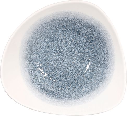 Churchill - Super Vitrified 9.25" Studio Prints Raku Topaz Blue Triangle Bowl, Pack of 12 - RKTBTRB91