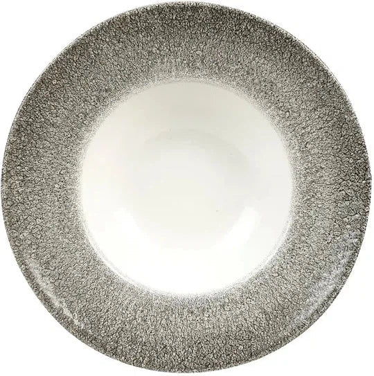 Churchill - Super Vitrified 9.5" Studio Prints Raku Quartz Black Wide Rim Bowl, Pack of 12 - RKBQVWBM1