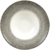 Churchill - Super Vitrified 9.5" Studio Prints Raku Quartz Black Wide Rim Bowl, Pack of 12 - RKBQVWBM1
