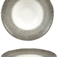 Churchill - Super Vitrified 9.5" Studio Prints Raku Quartz Black Wide Rim Bowl, Pack of 12 - RKBQVWBM1