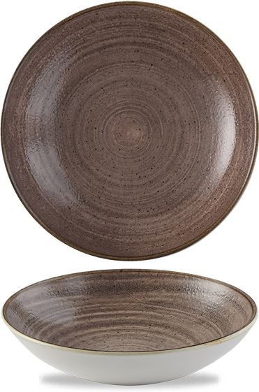 Churchill - Super Vitrified 9.7" Stonecast Raw Brown Coupe Bowl, Pack of 12 - SRBREVB91