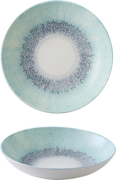 Churchill - Super Vitrified 9.7" Studio Prints Fusion Aquamarine Coupe Plate, Pack of 12 - FSBLEVB91