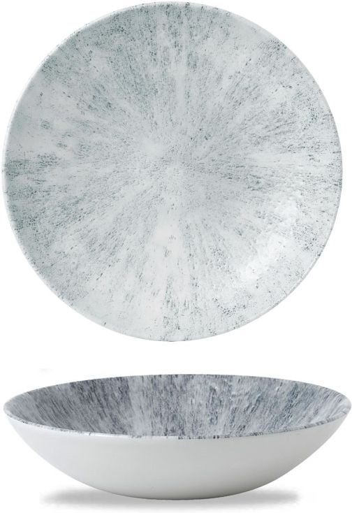 Churchill - Super Vitrified 9.7" x 1.4" Studio Prints Stone Pearl Grey Large Coupe Bowl, Pack of 12 - STGPEVB91