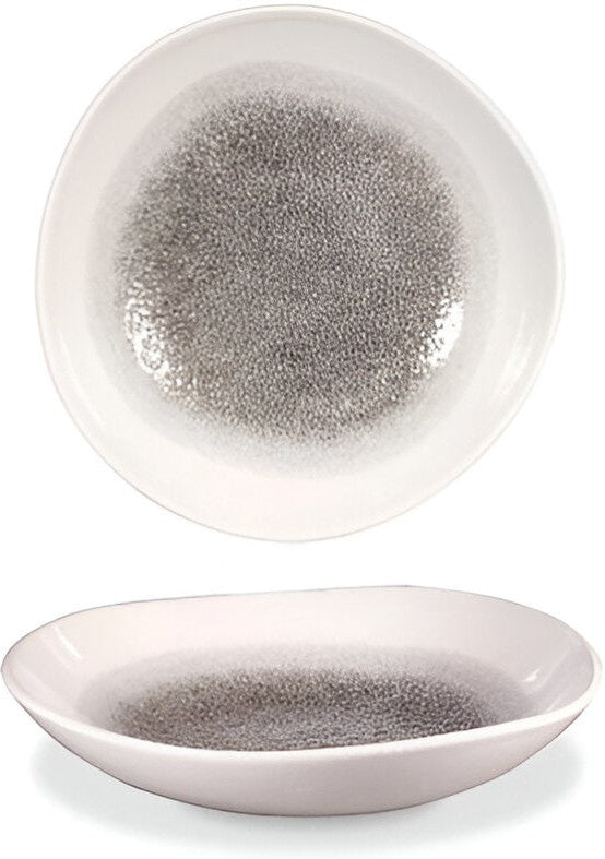 Churchill - Super Vitrified 9.9" Studio Prints Raku Quartz Black Organic Round Bowl, Pack of 12 - RKBQOGB11