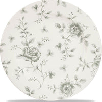Churchill - Vintage Prints 10" Super Vitrified Grey Chintz Oval Plate, Pack of 6 - RCGOP121
