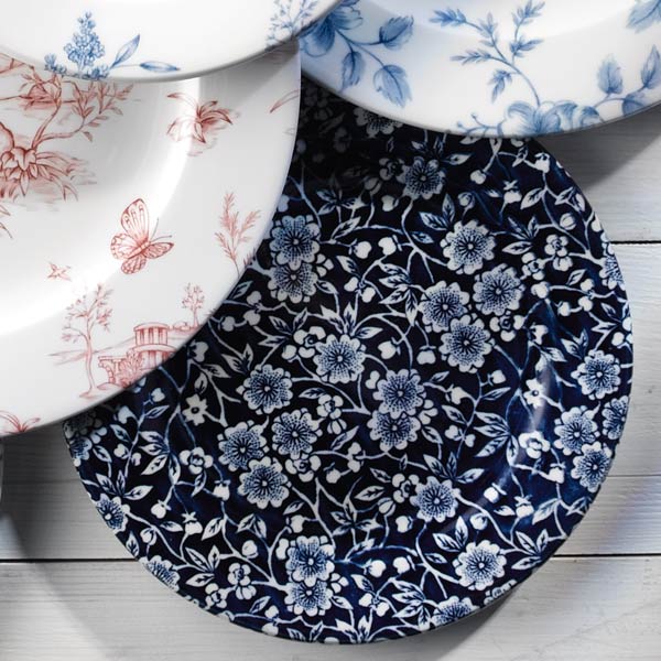 Churchill - Vintage Prints 6.6" Super Vitrified Willow Victorian Calico Plate Pack of 6 - CAWVP651