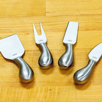 Cilio - 4 Pc Piave Brushed Stainless Steel Cheese Knife in Wooden Box - C294804