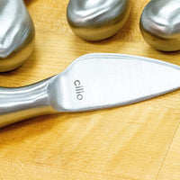 Cilio - 4 Pc Piave Brushed Stainless Steel Cheese Knife in Wooden Box - C294804
