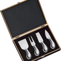 Cilio - 4 Pc Piave Brushed Stainless Steel Cheese Knife in Wooden Box - C294804